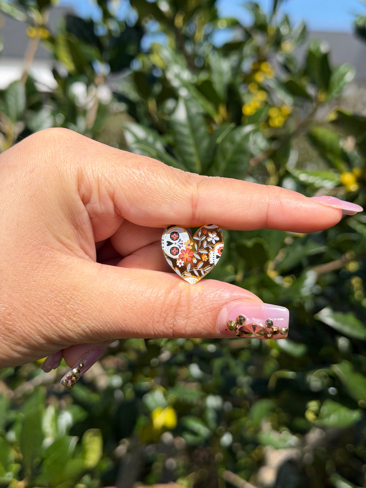 Cute Sugar Skulls; Light Gold Mirror Acrylics