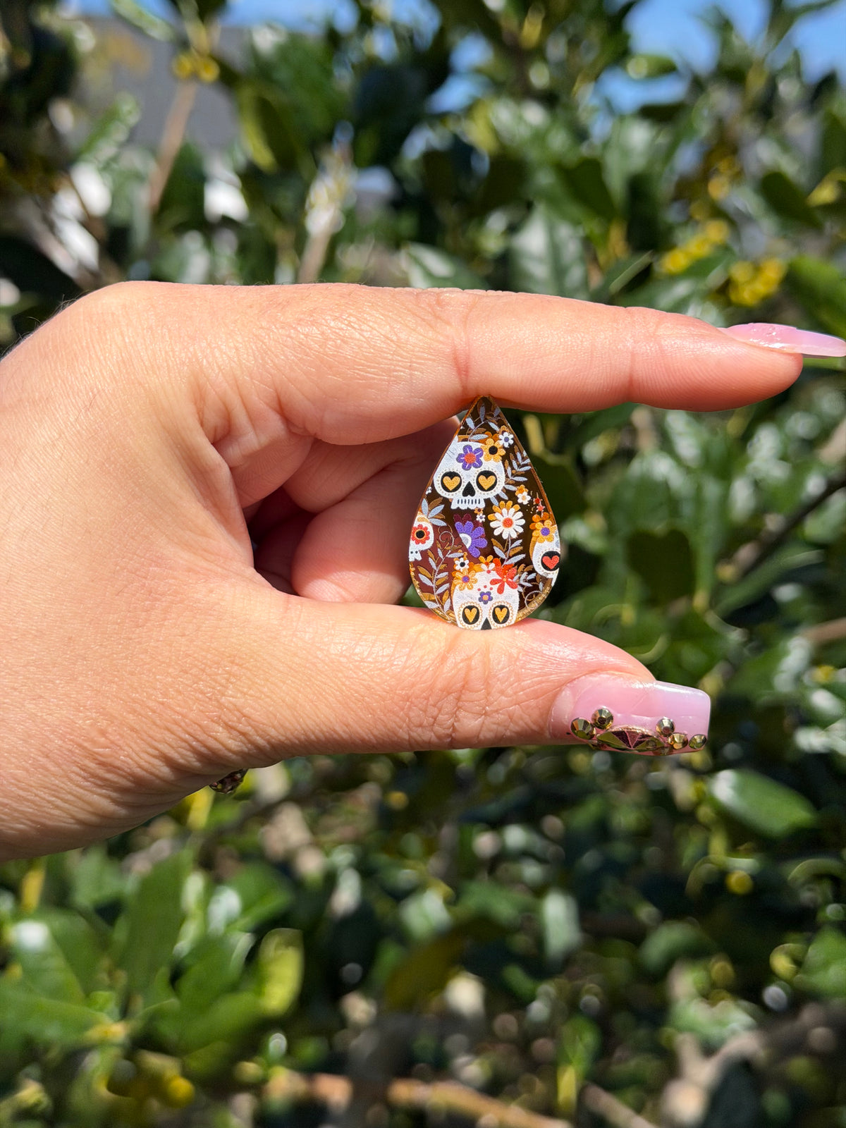 Cute Sugar Skulls; Light Gold Mirror Acrylics